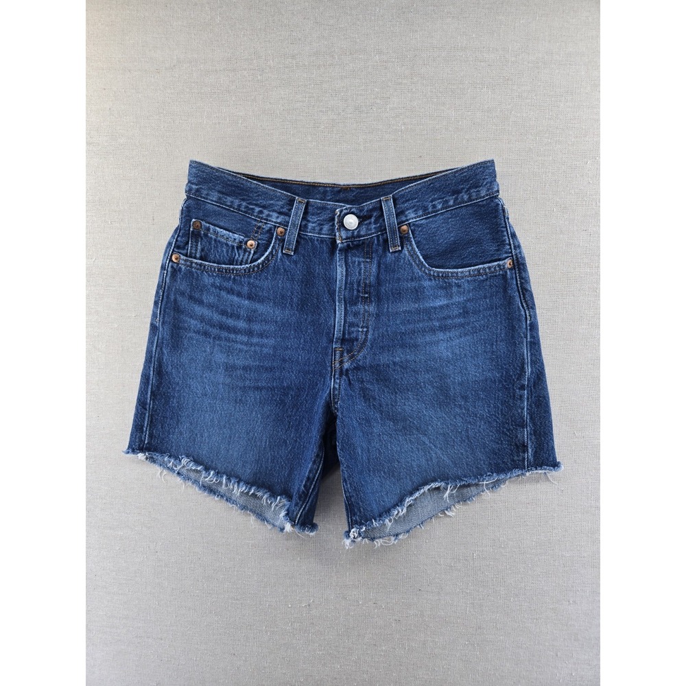 Levis 501 Cut Off Shorts Womens 26 Original Button Fly Distressed 100% Cotton